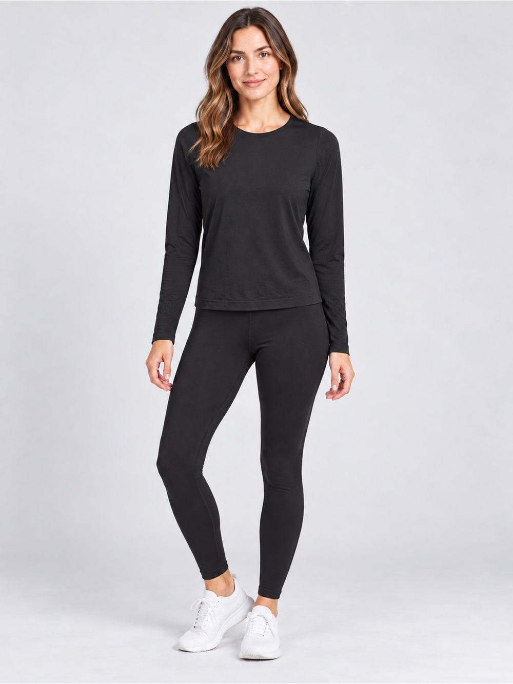 all in motion Black Long-Sleeve Crew Performance Top